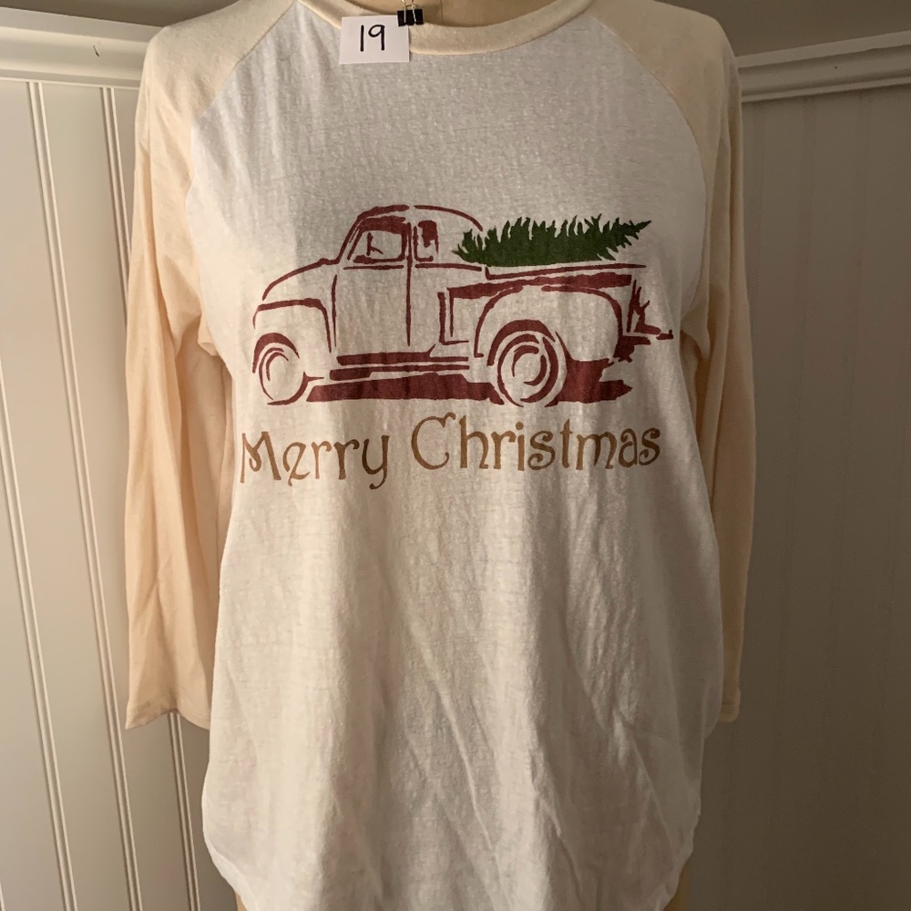 Handmade 3/4 sleeve Christmas shirt